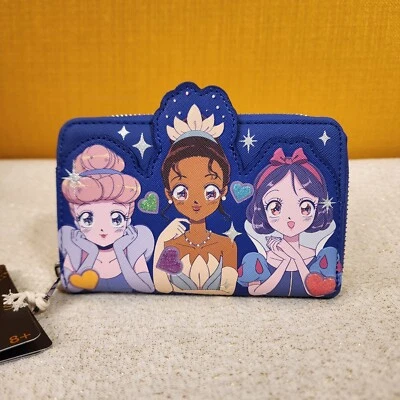 Cartera Loungefly Disney Princesa Manga Anime Cenicienta Blancanieves Tiana NUEVA Foto 1 de 4
