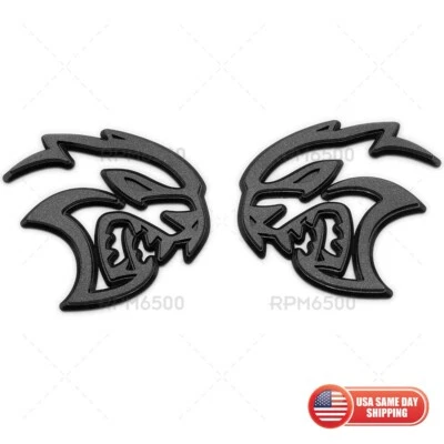 21-23 Dodge Durango SRT Hellcat Left & Right Fender Badge Emblem Black Mopar - Imagem 1 de 2