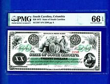 1872 $20 South Carolina, Columbia PMG 66 EPQ GEM UNC