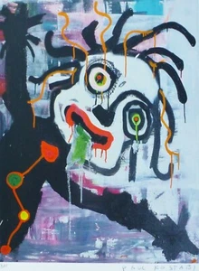 PAUL KOSTABI Pancake mountain 2016 HAND SIGNED US ARTIST GRAFFITI URBAN ART - Picture 1 of 4