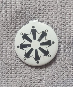 Circle of People Holding Hands Pinback Black White Vintage Free Shipping - Picture 1 of 3