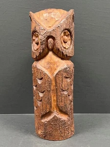 CARVED SOLID WOOD OWL PAPERMACHE MOLD #S - Picture 1 of 10