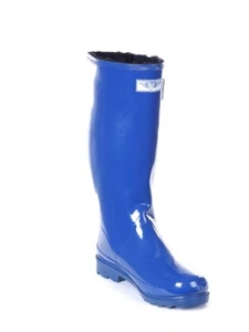 Hohe warme Damen Gummi Regenstiefel mit Kunstfellfutter * wasserdicht - Bild 1 von 4