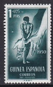 Spanish Guinea 1950 Edifil 296 Pro Indigenous MH - Picture 1 of 2
