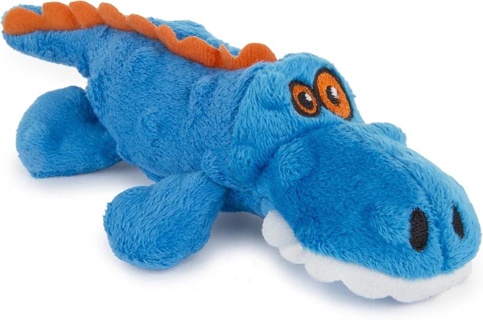GoDog Just For Me Gators con protector masticable juguete de peluche resistente para perros, azul, pequeño, juguetes Foto 1 de 1