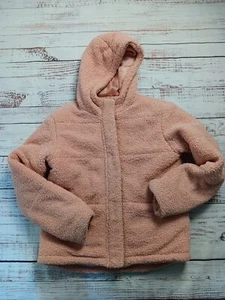 primark Coat Girls 13-14 Yrs sherpa/teddy coat Pink Teddy Zip-Up Hoodie Button  - Picture 1 of 12