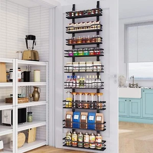9-Tier over the Door Organizer with Adjustable Basket,Metal Hanging Pantry Organ - Picture 1 of 7
