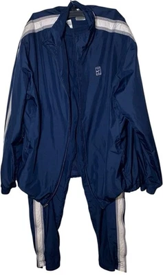 VTG 90s Nike Sz M Mens Blue Stripe Track Suit Jacket Pants Grunge Streetwear  - Image 1 of 4