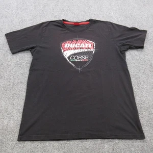 Ducati Corse Shirt Mens Large Black Motorcycle Racing Graphic Tee Italy MotoGP - Picture 1 of 14
