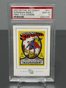 2007 RITTENHOUSE DC LEGACY SUPERMAN ISSUE 1 FIRST TITLE COVERS #FC1 GEM MT 10 - Picture 1 of 2