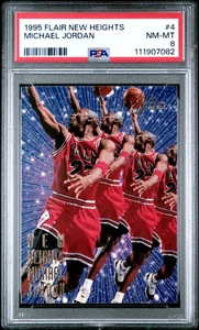 🔥 1995 FLAIR NEW HEIGHTS MICHAEL JORDAN #4 NM MINT PSA 8 🔥 - Picture 1 of 2