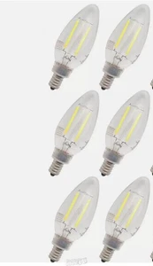 (6) Viribright 35W B10 Dimmable E12 Candelabra Base LED Light Bulb 5000K - Picture 1 of 3