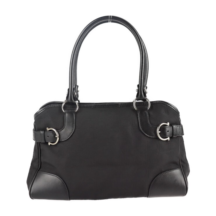 ハンドバッグ Salvatore Ferragamo Leather And Canvas Cut Out S Handbag Salvatore Ferragamo Canvas Exterior Small Bags & Handbags