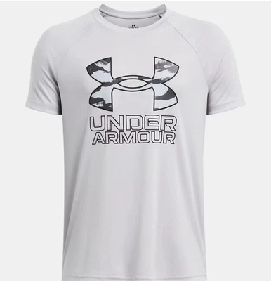 Under Armour Niños UA Tech Estampado Híbrido Manga Corta Gris Juvenil Mediano Foto 1 de 4