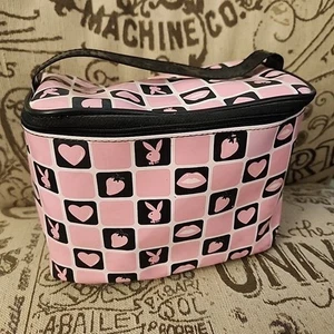 Rare PLAYBOY Toiletry/Make-Up Bag Vinyl Pink Bunny Lips Strawberry Possibly Y2K - Picture 1 of 10