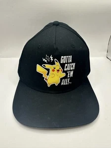 Pokemon Mütze Kappe Druckknopflasche schwarz gelb Pikachu Gotta Catch Em alle Grafik Herren - Bild 1 von 5
