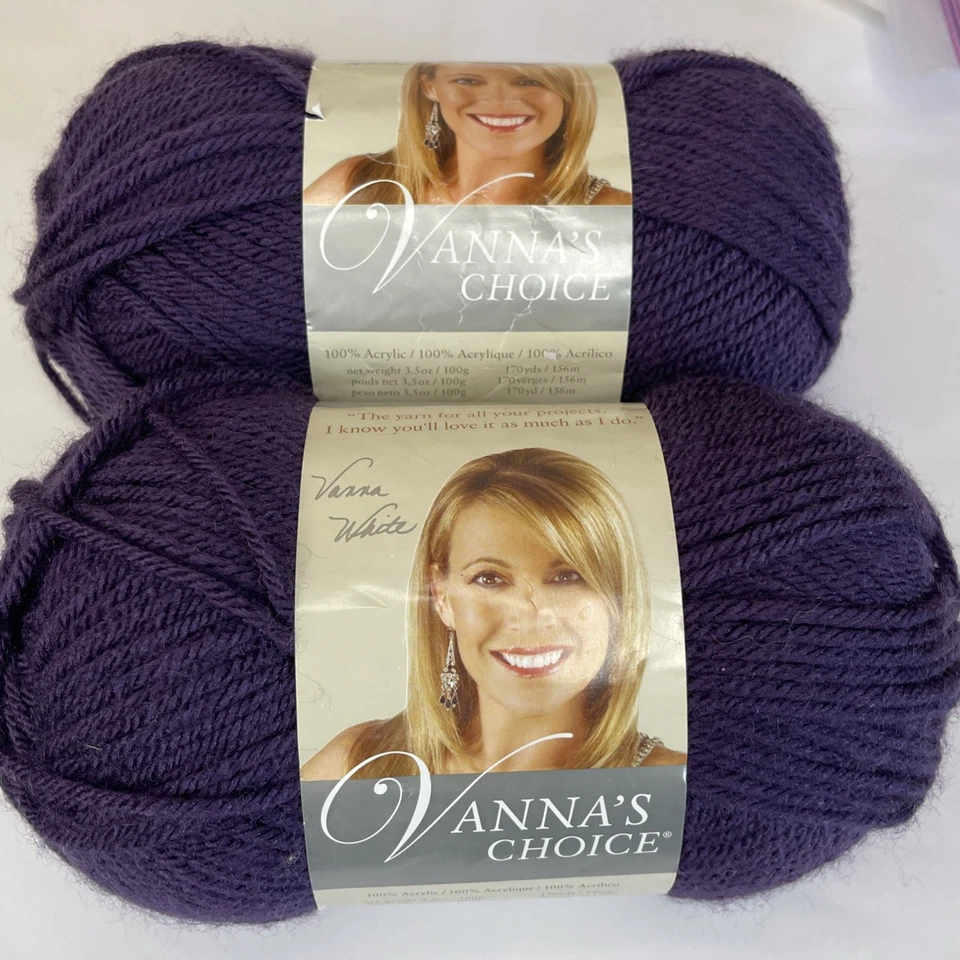Lion Brand Vanna's Choice Purple Yarn #147 100% Acrylic 3.5oz 100g Lot of 2 - Image 1 of 4