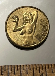 Vintage Heads/Tails Adult Nude Woman Token Coin  - Picture 1 of 4
