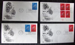 United Nations, Set of 6 FDC PEACE JUSTICE PROGRESS, NY 11/1970. - Picture 1 of 2