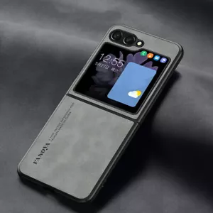 Custodia telefono in pelle ibrida TPU antiurto per Samsung Galaxy Z Flip5 Flip4 - Foto 1 di 14