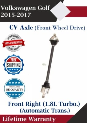Eje CV delantero derecho para Volkswagen Golf 2015-2017 2x2 transmisión automática de por vida con Foto 1 de 4