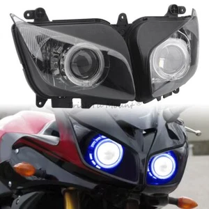 Front Headlight Assembly w/Blue Angel Eye For Yamaha FZ1 FZ-1S Fazer 2006-2015 - Picture 1 of 24