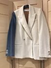 Victoria Beckham Smart Classic Cream White Blue Blazer Jacket Uk 8