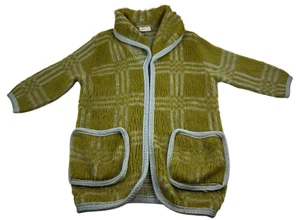 Vintage 50s? LeRoy Knitwear California 100% Wool 3/4 Sleeve Open Fuzzy Cardigan - Picture 1 of 24