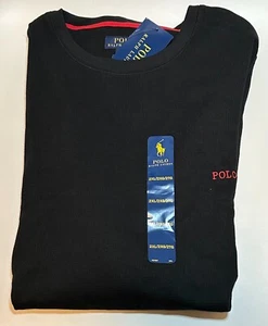 NWT Polo Ralph Lauren Men's Waffle Knit Sleepwear Long Sleeve Shirt BLACK 2XL - Picture 1 of 2