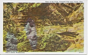Blick auf die Höhle, Cantwell Cliff in der Nähe von Logan, Ohio, UNP, hervorragender Zustand -- POSTKARTE - Bild 1 von 2