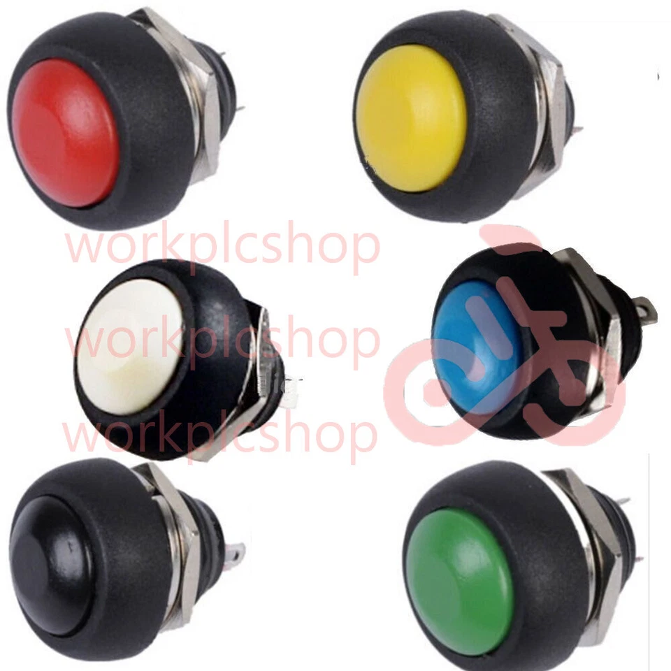 6Pcs Mini 12mm Waterproof Momentary  Push Button Round Switch - Image 1 of 1