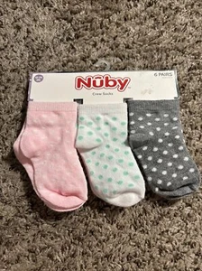 Bunt Baby Toddler Crew Socks 6 Pairs 12-24 Months NWT Stripes Polka Dots - Picture 1 of 4