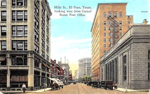 #H3897 EL PASO, TX. POSTCARD, MILLS STREET - Picture 1 of 2