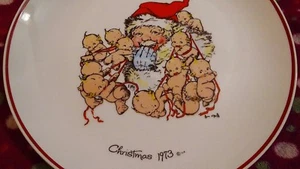 Kewpie Muñeca Plato Navidad Edición Conmemorativa 1973 Rose O'Neal Santa Cookie - Imagen 1 de 5