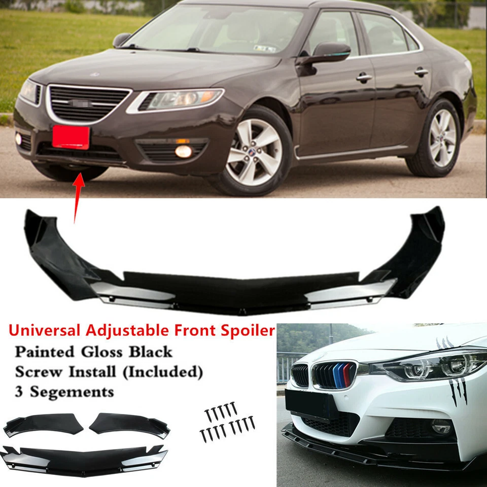 Universal Front Bumper Body Kit Spoiler Splitter Lip Fit For Saab 9-5 2010 2011  - Изображение 1 из 4