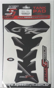 HYOSUNG GTR ALMOHADILLA TANQUE NEGRO Y PLATEADO GRÁFICO MOTO TANQUE PROTECTOR - Imagen 1 de 2