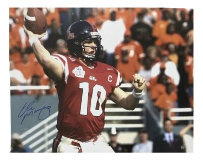 Eli Manning Ole Miss Rebels Signed 16x20 Auto Photo 2004 Cotton Bowl Steiner COA - Image 1 of 2