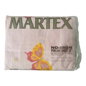 Lenzuolo completo nuovo vintage Martex rosa farfalla nuovo con scatola anni 70 Hanae Mori - Foto 1 di 5