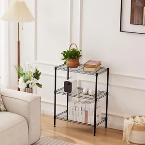 3-Tier Storage Shelf Standing Shelving Unit Heavy Duty Metal Wire Rack Organizer - Picture 1 of 7