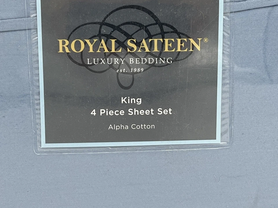 New Royal Sateen Luxury 4 Piece Sheet Set Alpha Cotton 1000 TC King MSRP $199.99 - Image 1 of 4