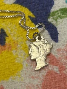 Ciondolo testa greca vintage argento sterling 925 unico incredibile - Foto 1 di 5