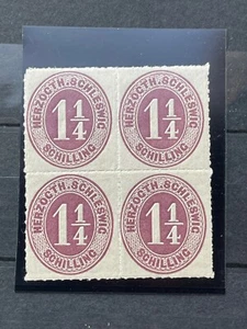 Schleswig-Holstein Nr. 14 im 4er Block (3 x * u. 1 x **). Einzelmarken M€ 460,- - Bild 1 von 2