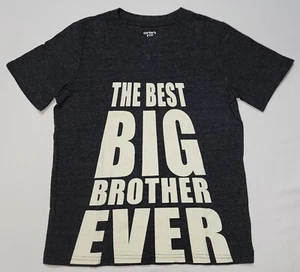 Carter's Boy 100% Cotton Charcoal Big Brother Graphic Print Design TShirt Size 7 - Picture 1 of 4