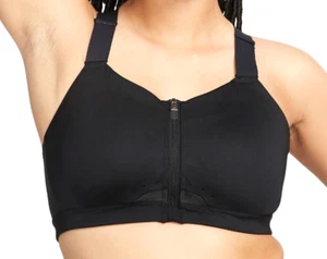NUOVO reggiseno sportivo Nike Alpha nero alto supporto imbottito zip racerback donna S C-E - Foto 1 di 9