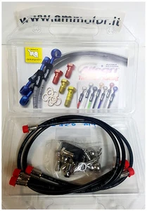 Kit Tubi Freni Treccia ZX 6R 2007 Kawasaki Aeronautici Diretti Nero Moto Allegri - Picture 1 of 1