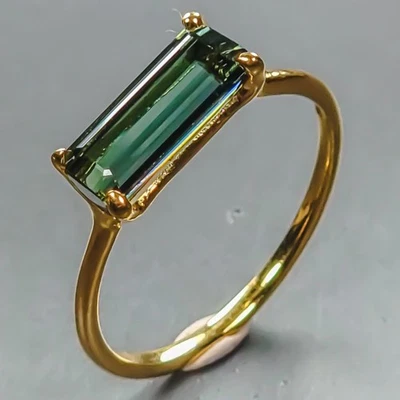 Anillo de Turmalina Natural Caro Calidad IF Plata de Ley 925 Talla 8/R445931 Foto 1 de 4