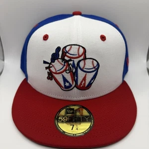 New Era 59FIFTY Syracuse Mets Conqueros Red/White/Blue FittedHat Size 7 1/4 - Picture 1 of 5