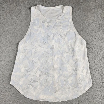 Regata Lululemon Feminina 8 Azul Branco Costas Divididas Corrida Yoga Athleisure - Imagem 1 de 4