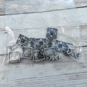 Armband defekt - dunkelsilberfarben mit schwarzen Herzen - Bild 1 von 3