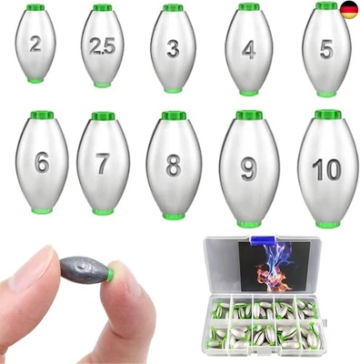 MLCZWT 50 Stück Angeln Angel Bleie Set, Angeln Blei, Angelgewichte Kit, Abnehmbare